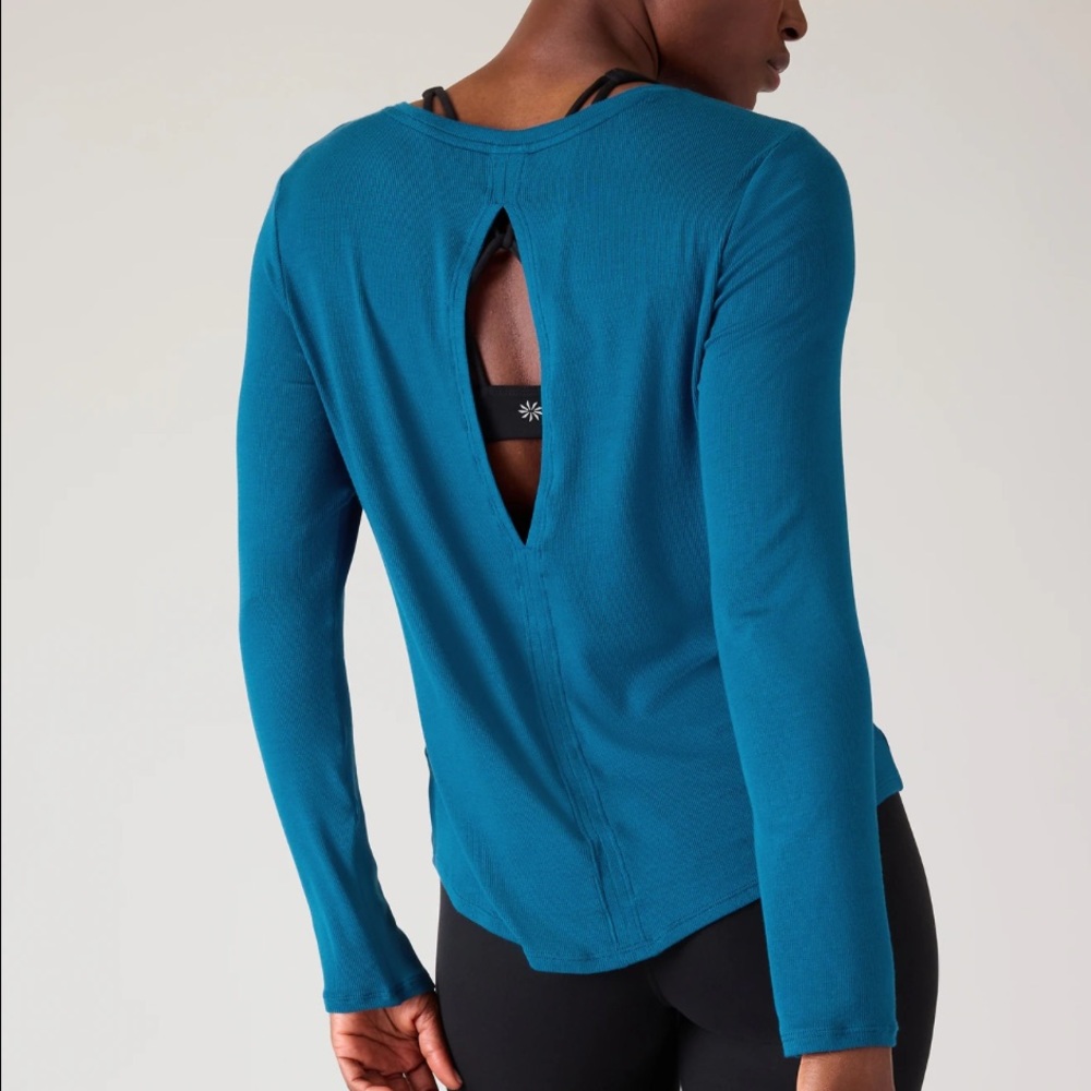 NWT Athleta With Ease Open Back Rib Top XL